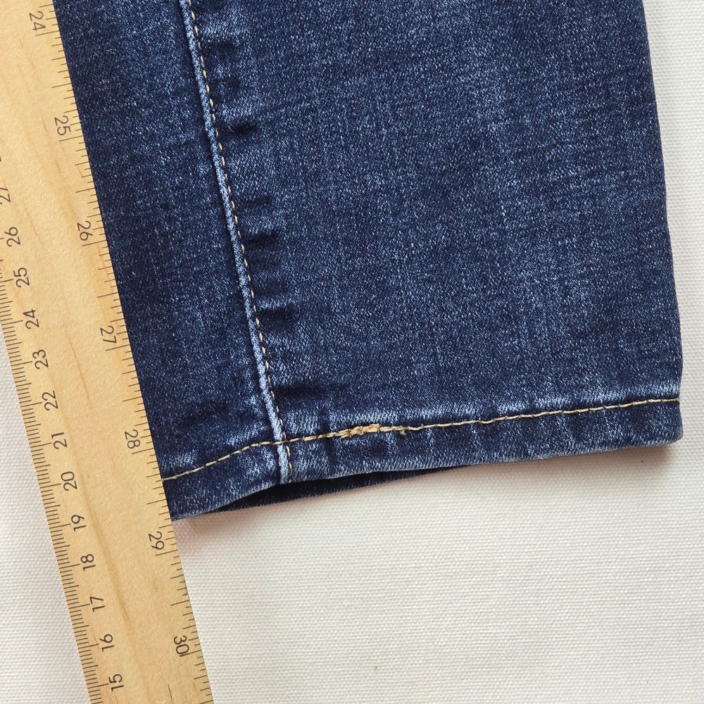 Levis 711 Skinny Jeans Womens 32 Dark Wash Distressed Ripped Denim Mid Rise - Picture 9 of 15